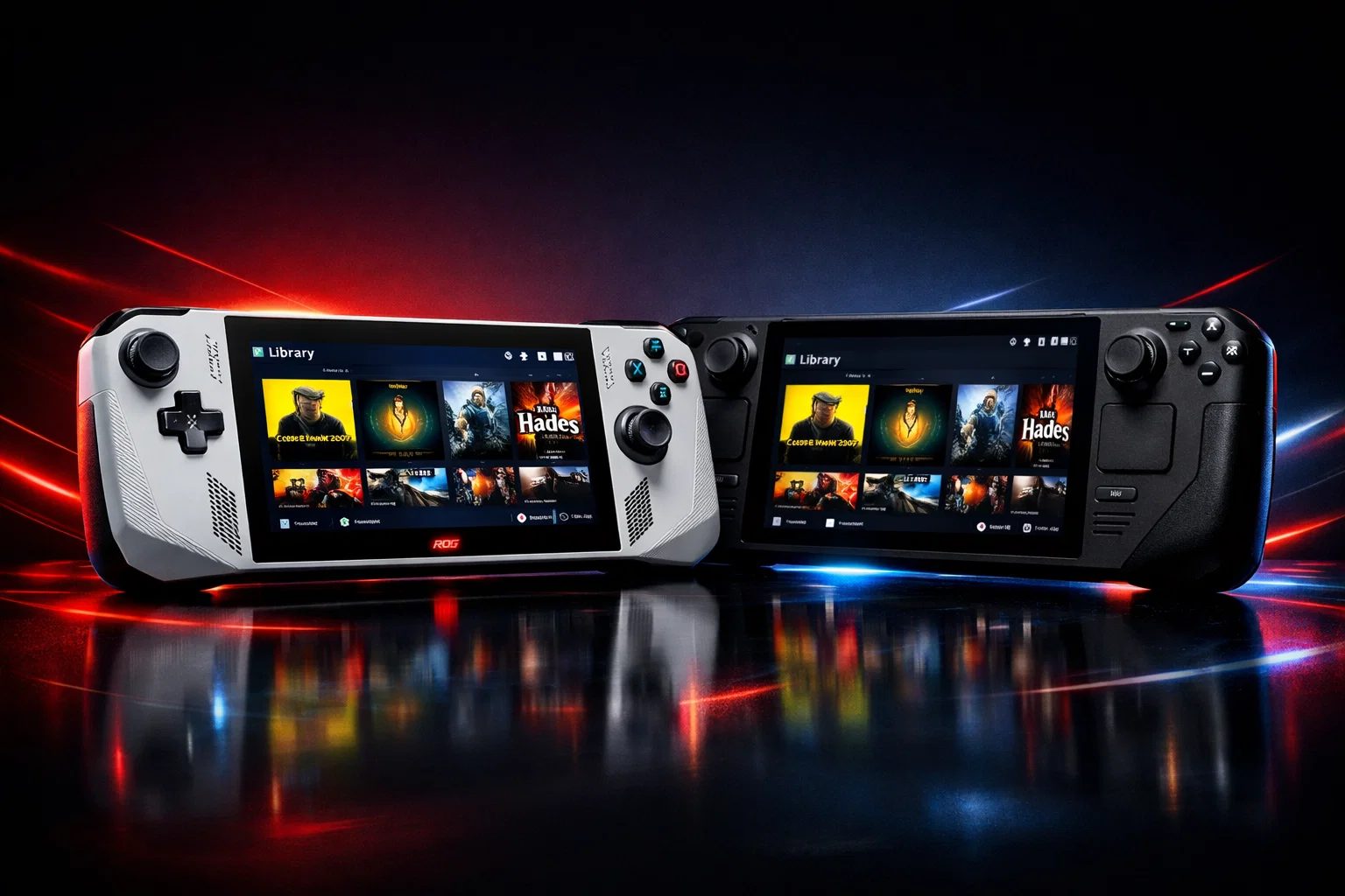 Comparison of ASUS ROG Ally and Steam Deck: display, performance, ecosystem, and portability convenience.