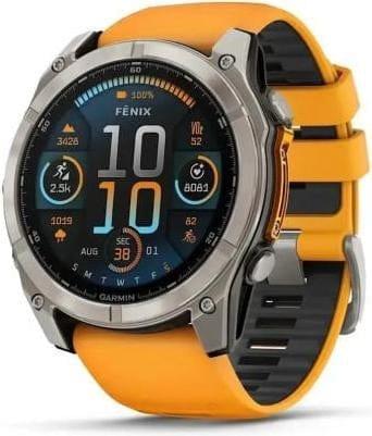 Sports watch Garmin Fenix 8 51mm AMOLED Sapphire Titanium w. Spark Orange/Graphite Silicone Band (010-02905-10/11) photo 1