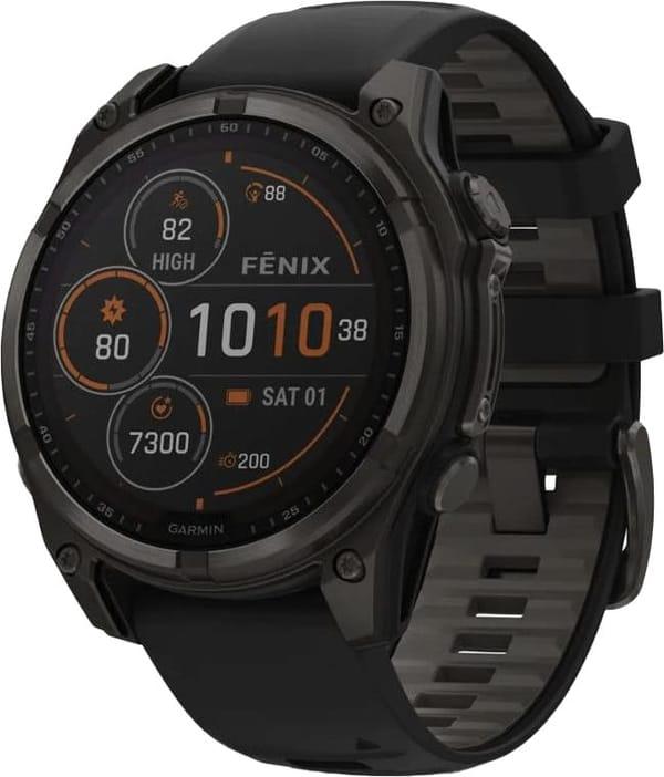 Спортивні годинники Garmin Fenix 8 51mm Solar Sapphire Carbon Gray DLC Titanium w. Black/Pebble Gray S. Band (010-02907-10/11) фото 1