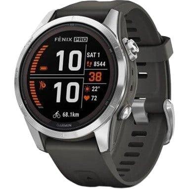 Смарт-годинник Garmin Fenix 7S Pro Solar Silver w. Graphite Band (010-02776-00/01) фото 1