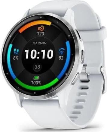 Розумні годинники Garmin Venu 3 Silver Stainless Steel Bezel with Whitestone Case and Silicone Band фото 1